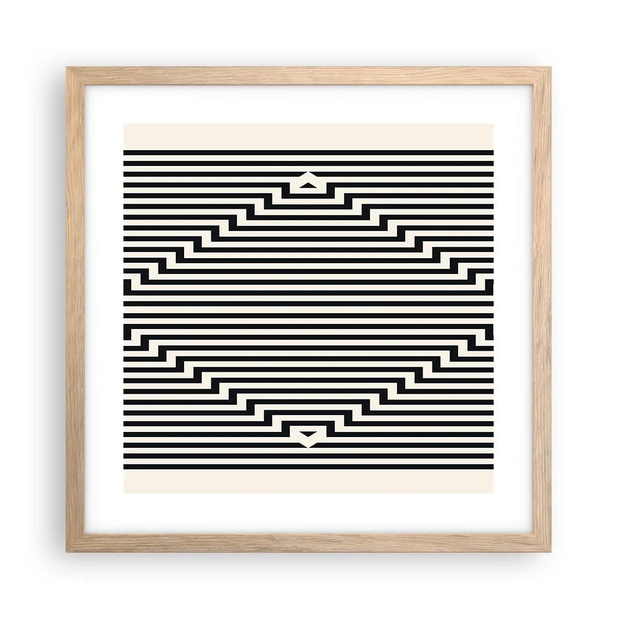 Poster in cornice rovere chiaro - Illusione geometrica - 40x40 cm