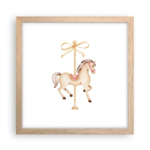 Poster in cornice rovere chiaro - Trotto aggraziato - 30x30 cm