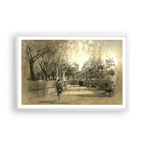 Poster in cornice bianca - Attimo fermato con la penna - 91x61 cm