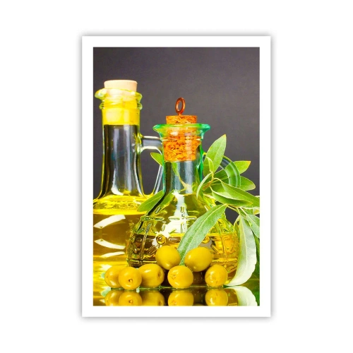 Poster - Natura morta con olive e olio - 61x91 cm