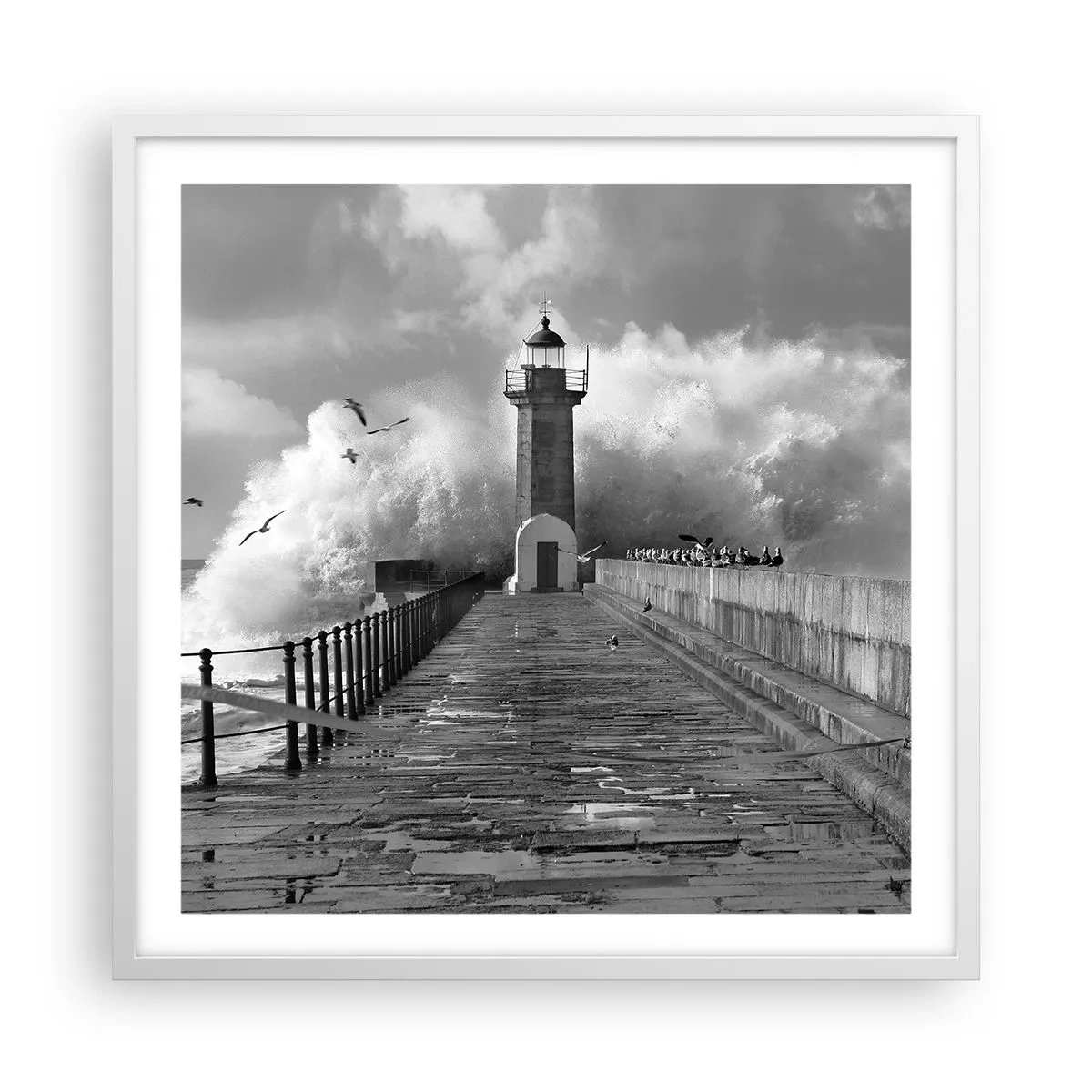 Poster in cornice bianca - Senza paura - 60x60 cm