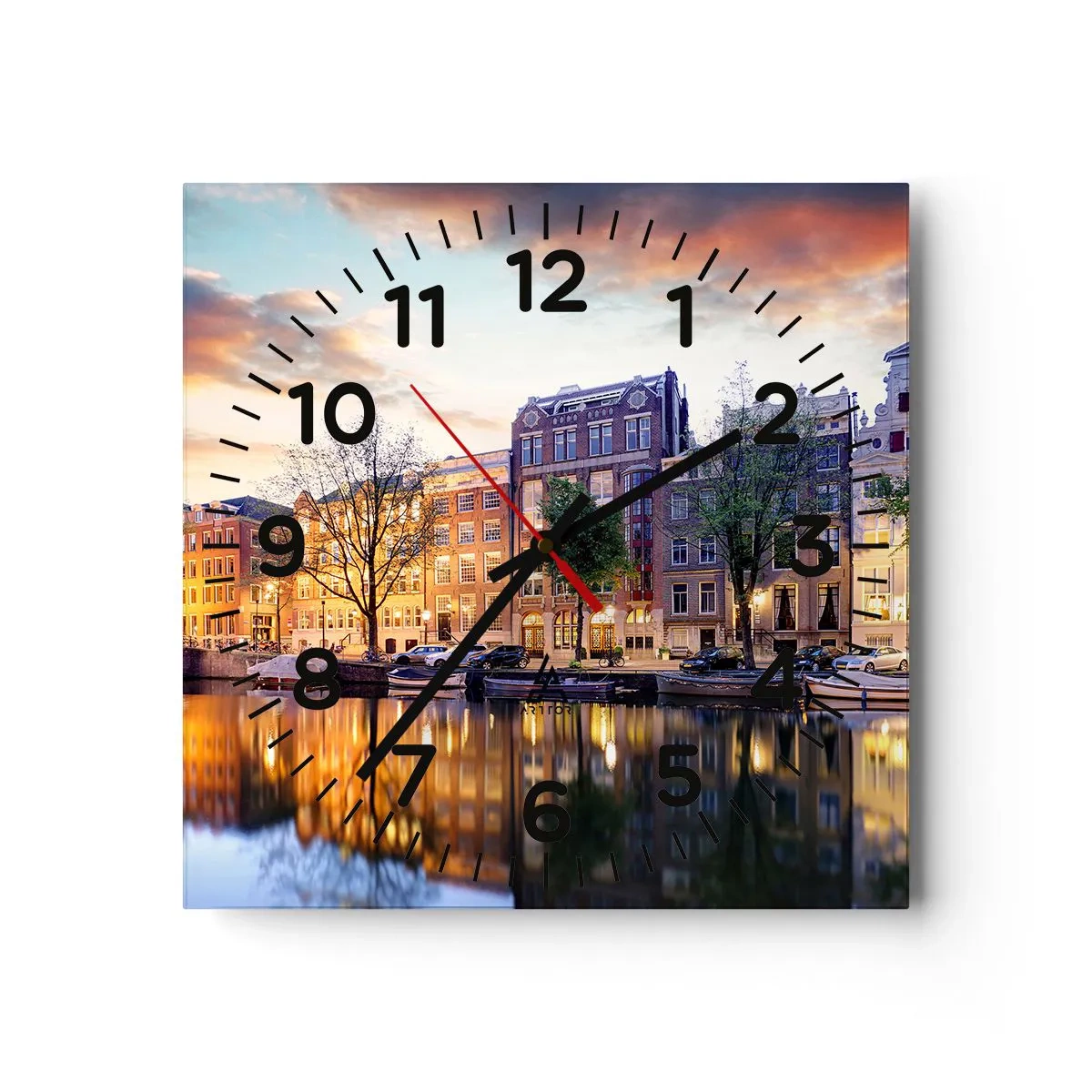 Orologio da parete - Orologio in Vetro - Bellezza olandese riservata e tranquilla - 40x40 cm