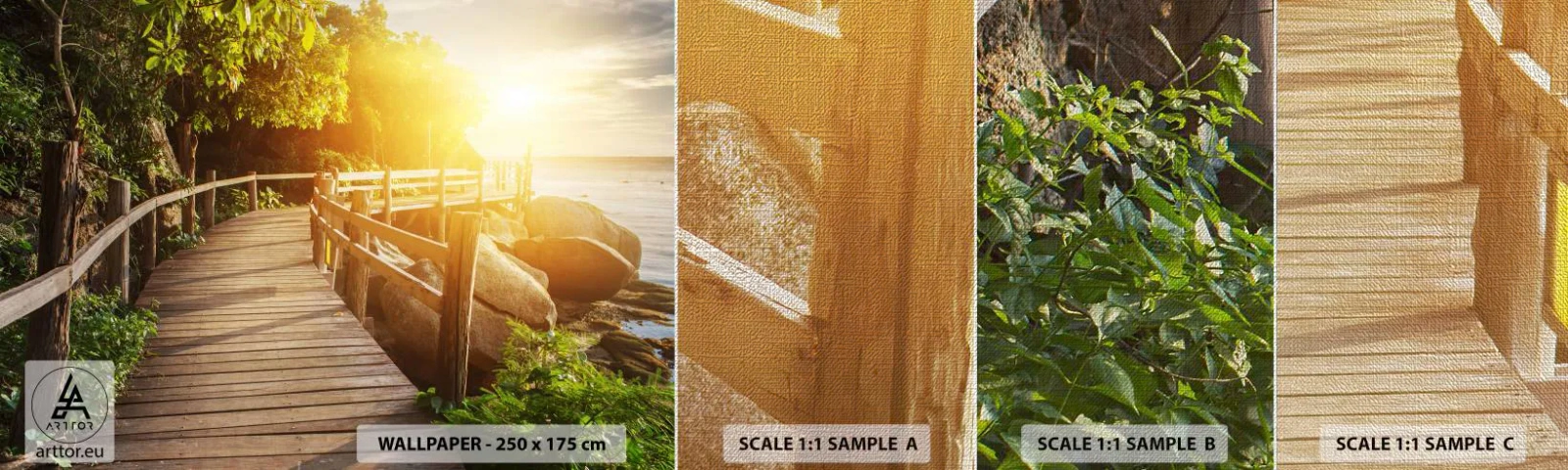 Campione di Fotomurale Premium Canvas - Altra curva, altre meraviglie - Paesaggio, Passeggiata sul mare, Mare - 100x30 cm