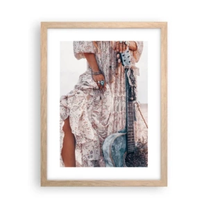 Poster in cornice rovere chiaro - Figli dei fiori in cammino - 30x40 cm