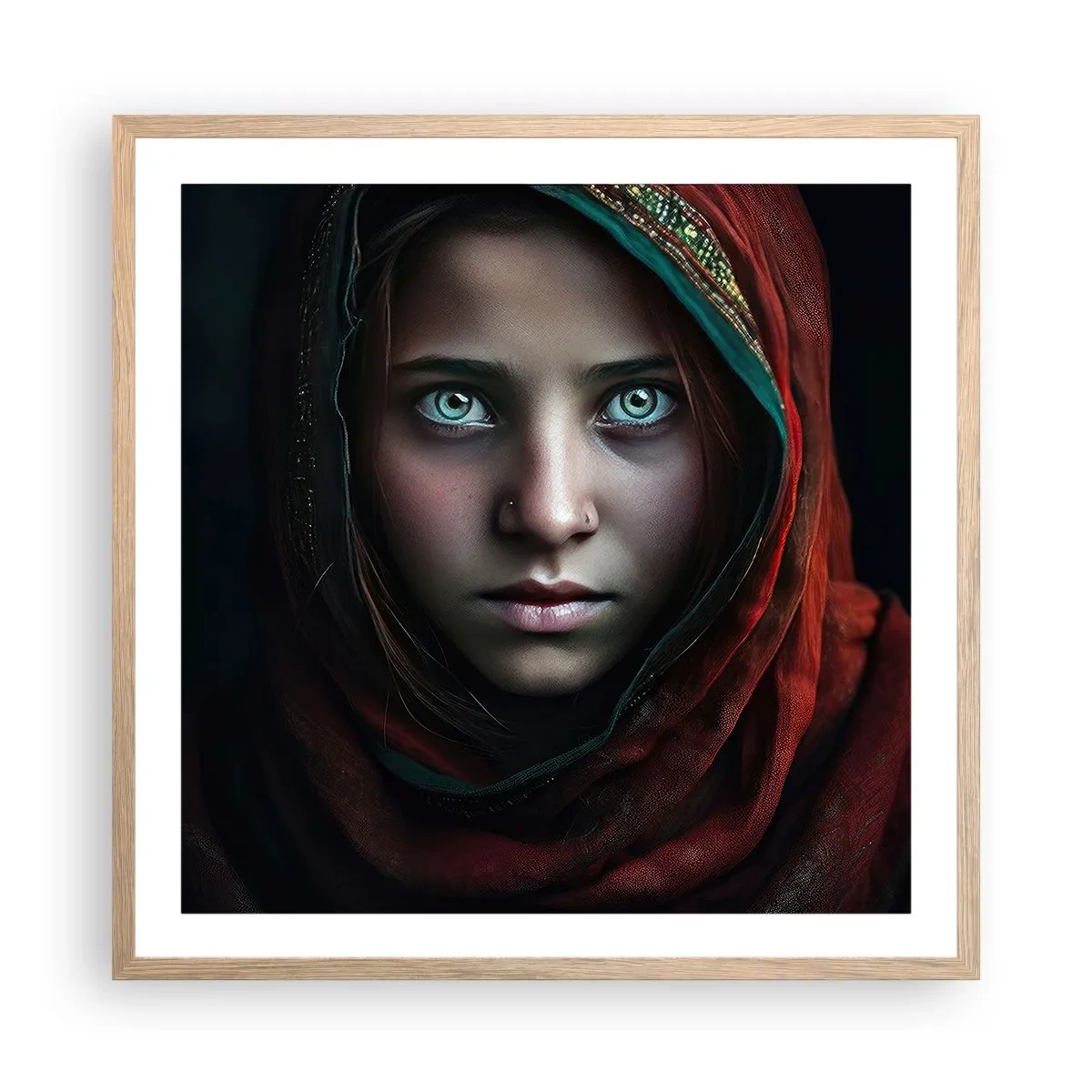 Poster in cornice rovere chiaro - Principessa d'oriente - 60x60 cm
