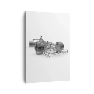 Quadro su tela - Stampe su Tela - Uno schizzo di un'auto da corsa su uno sfondo chiaro - 70x100cm - Struttura ideale: idea di slancio - Decorazione murale moderna per soggiorno e camera da letto ARTTOR
