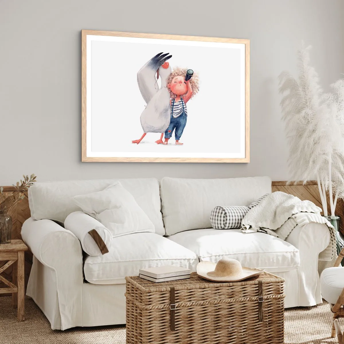 Poster in cornice rovere chiaro - Il progetto di un grande viaggio - 100x70 cm