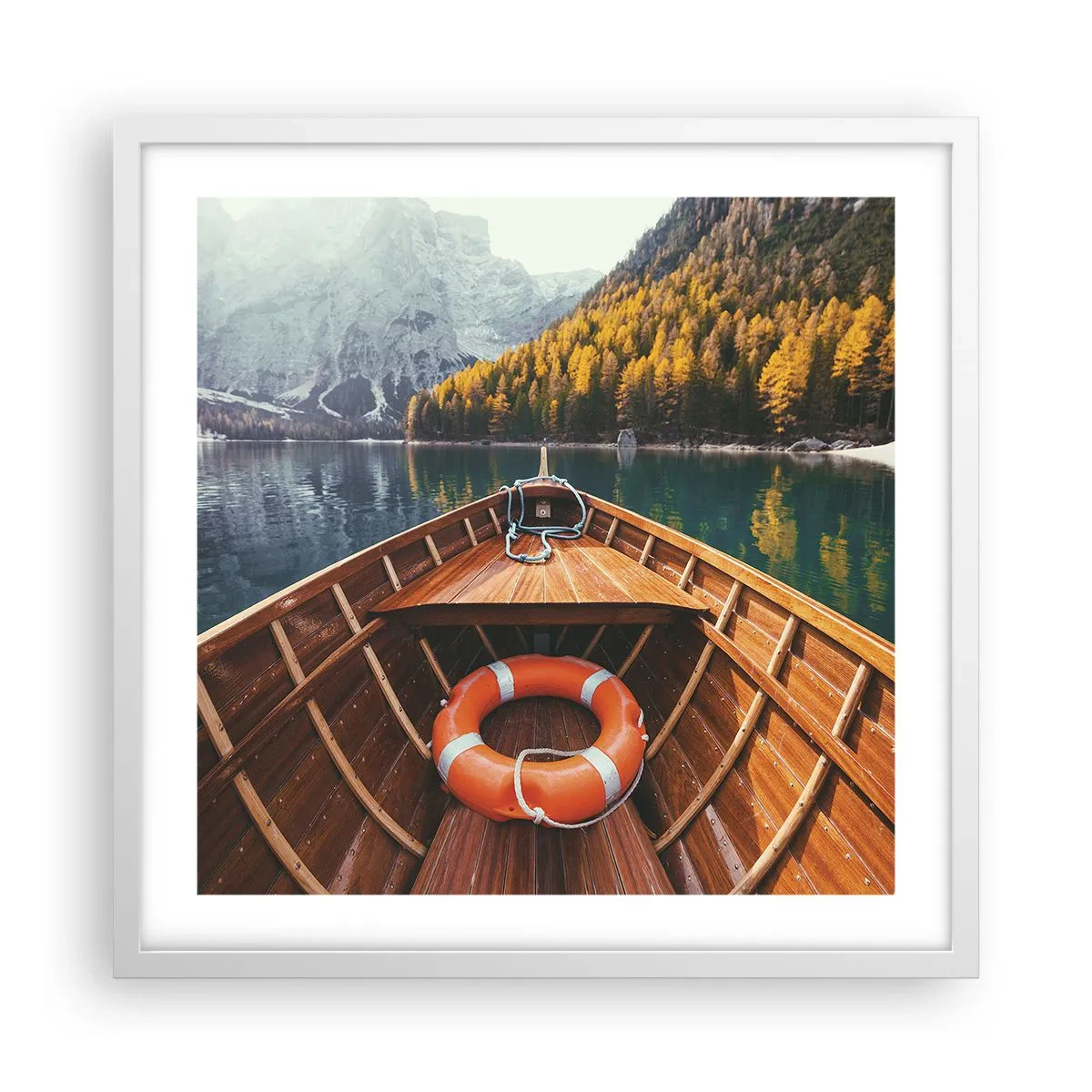 Poster in cornice bianca - Gita sui monti - 50x50 cm