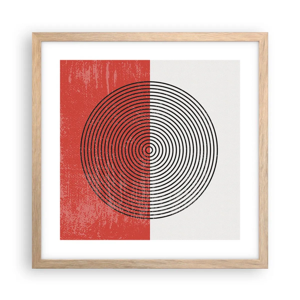 Poster in cornice rovere chiaro - Dritto al centro - 40x40 cm