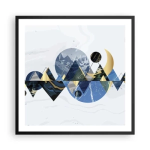 Poster in cornice nera - Paesaggio geometrico - 60x60 cm
