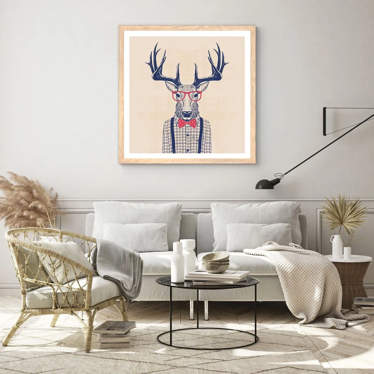 Poster in cornice rovere chiaro - Divertente stravaganza - 30x30 cm