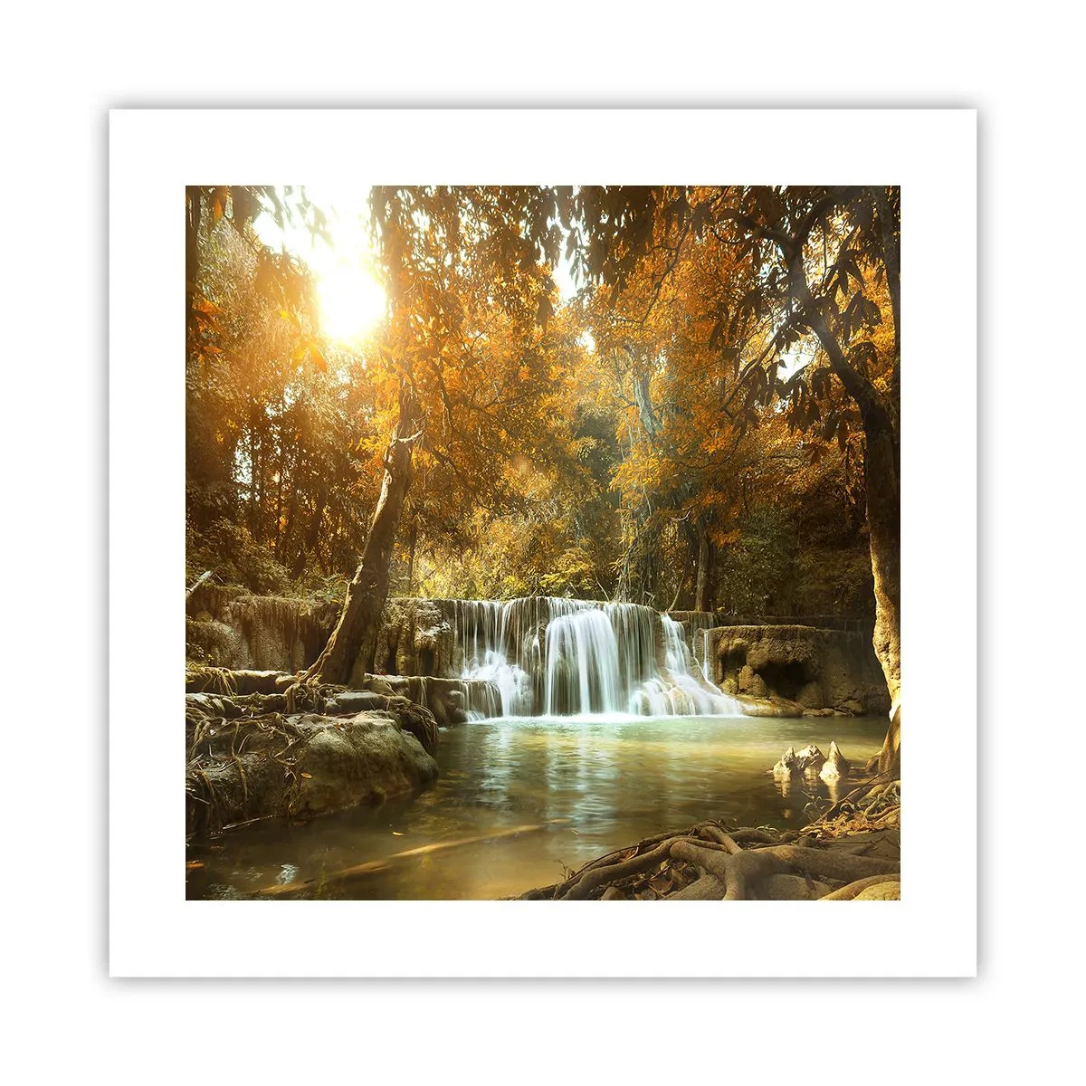Poster - Cascata nel parco - 40x40 cm