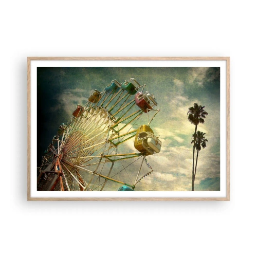 Poster in cornice rovere chiaro - Il divertimento comincia... - 100x70 cm