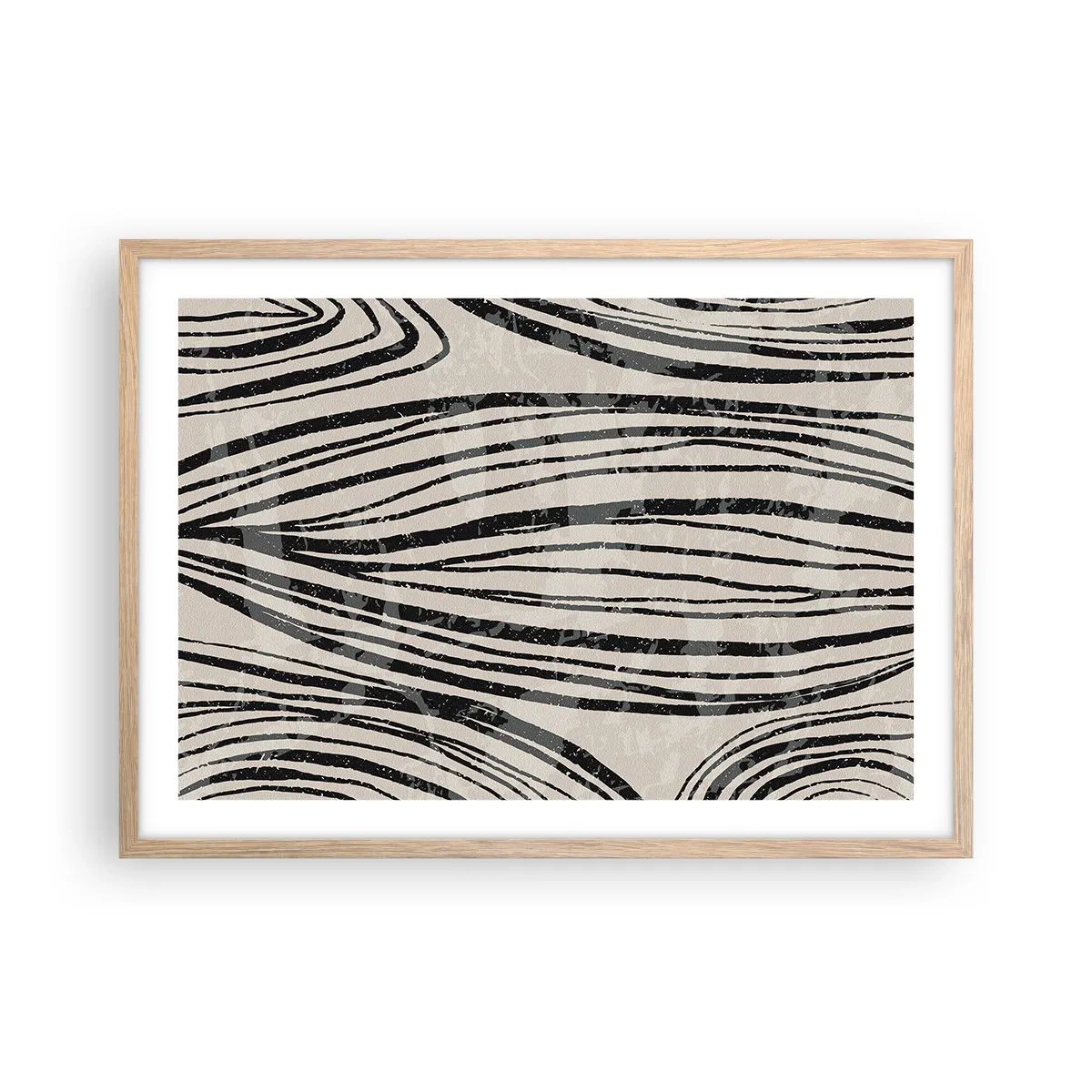 Poster in cornice rovere chiaro - Una palude di linee - 70x50 cm