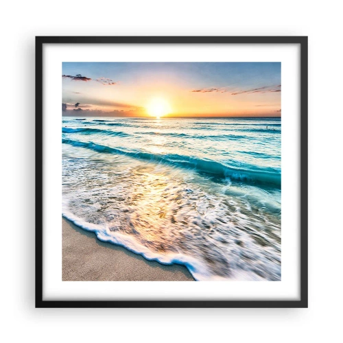 Poster in cornice nera - Tramonto sul mare - 50x50 cm