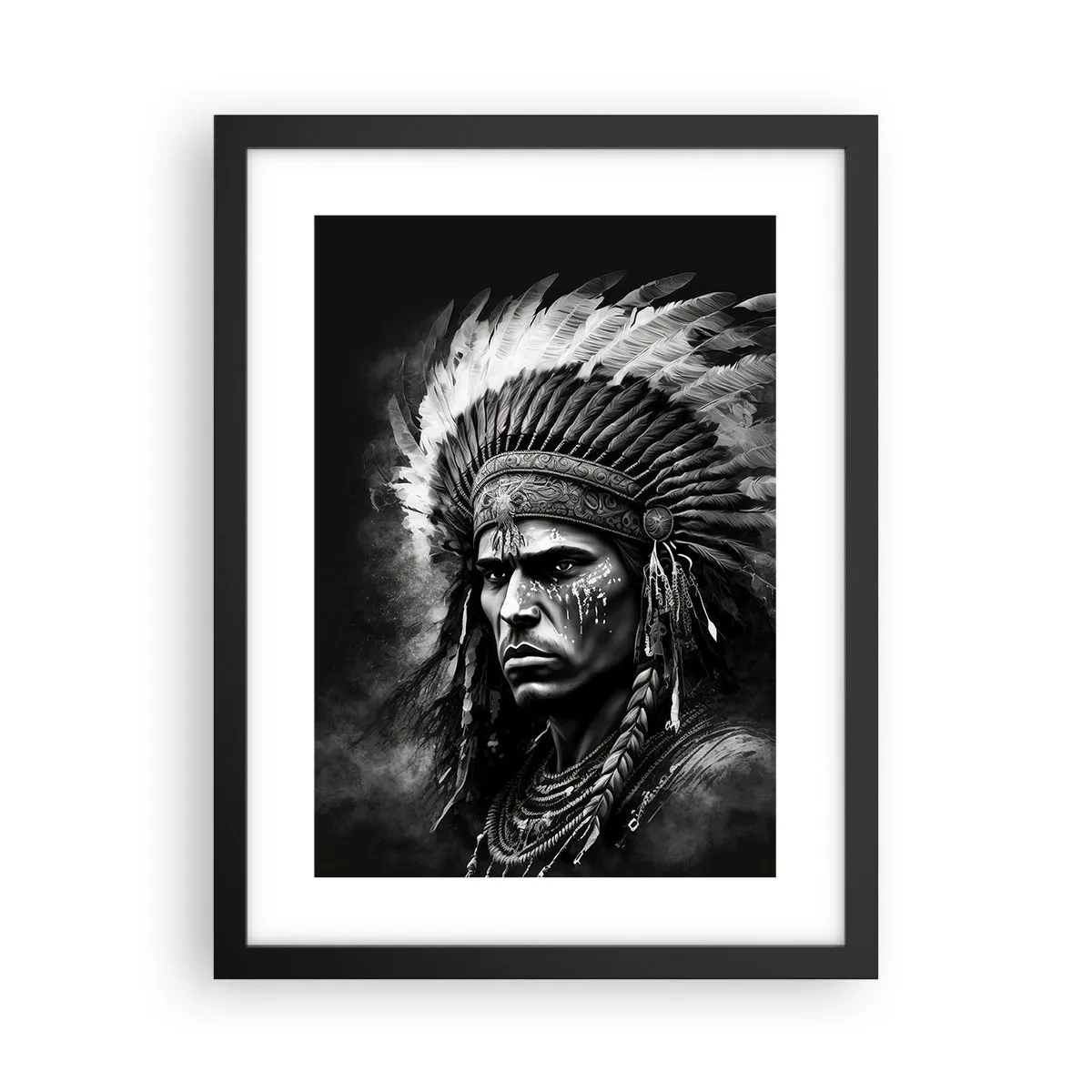 Poster in cornice nera - Capo e guerriero - 30x40 cm