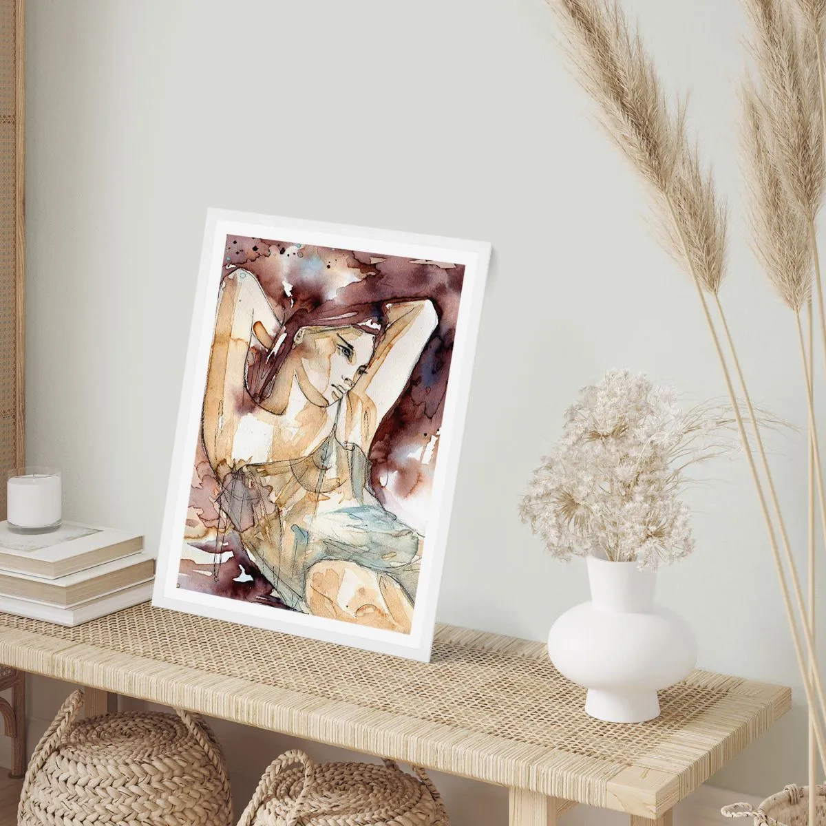 Poster in cornice bianca - Di umore lilla - 61x91 cm