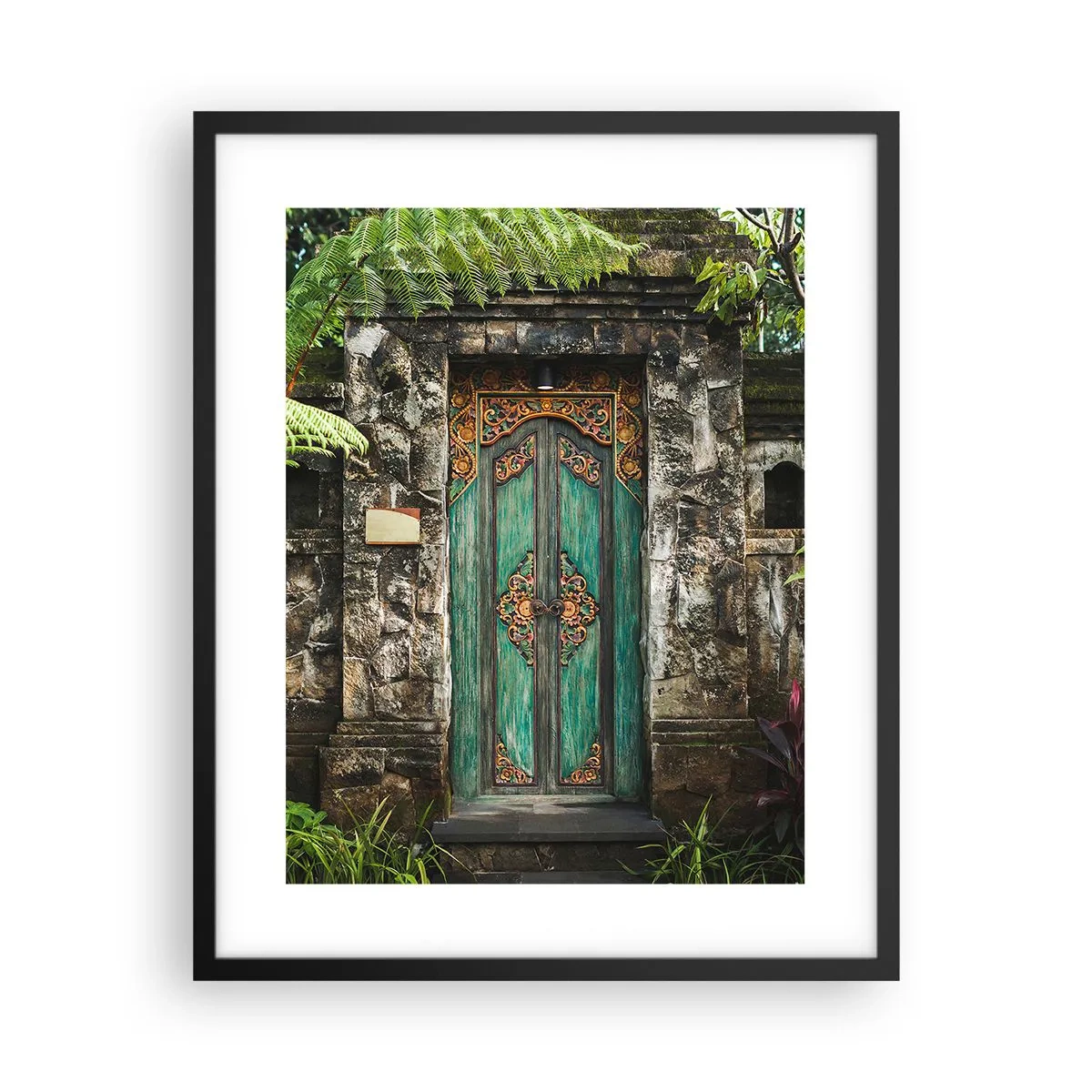 Poster in cornice nera - Le porte verso un mondo esotico - 40x50 cm