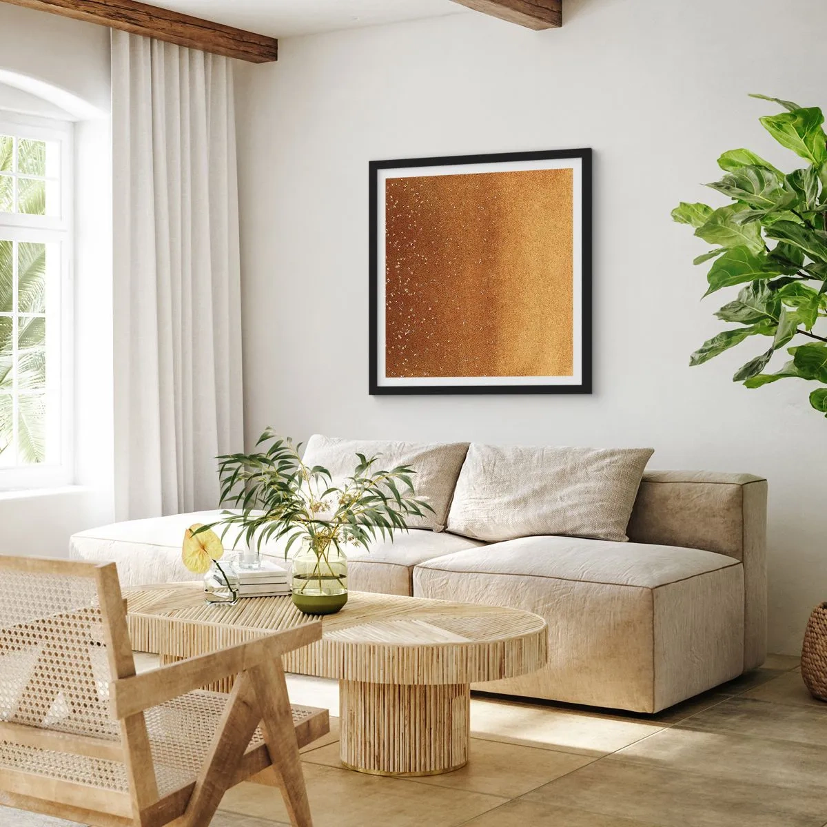 Poster in cornice nera - La nascita della luce - 50x50 cm