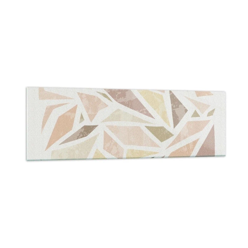 Quadro su vetro - Forme geometriche astratte in colori pastello - 160x50cm - Composizione da vetrata - Decorazione murale moderna per soggiorno e camera da letto ARTTOR