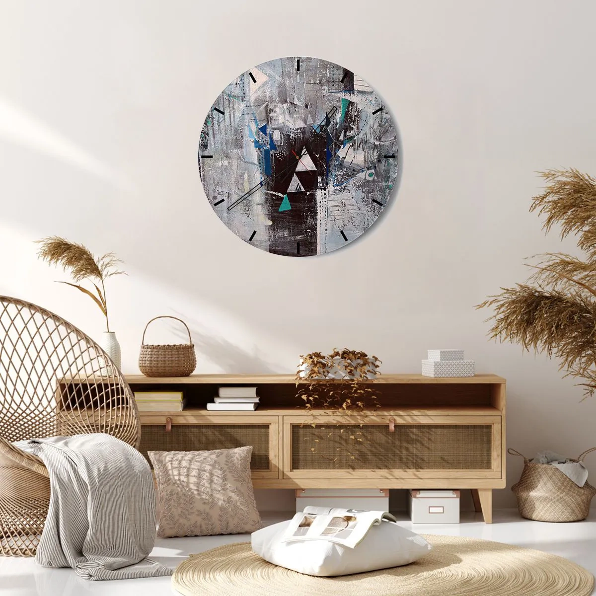 Orologio da parete - Orologio in Vetro - L'ordine superiore dei triangoli - 30x30 cm