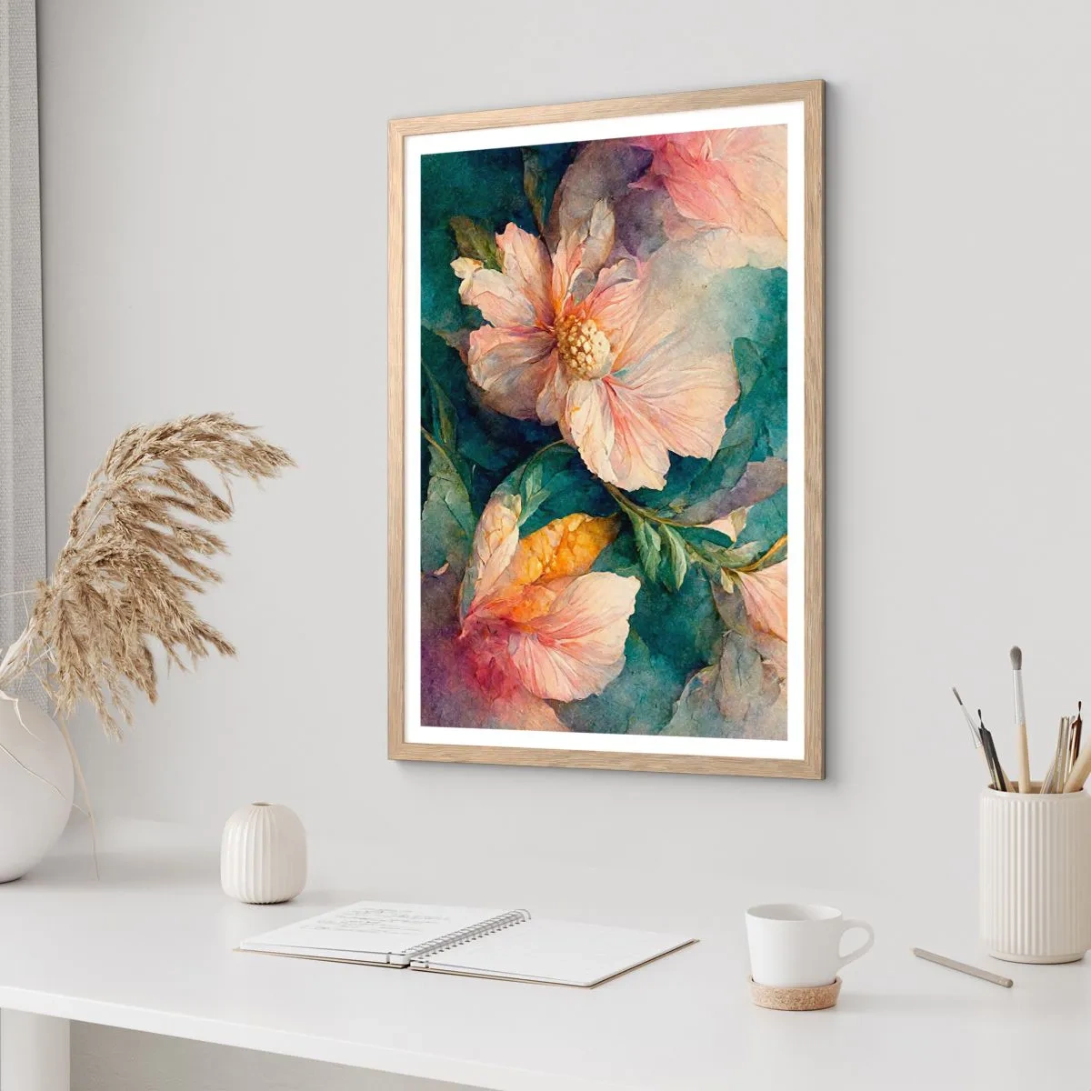 Poster in cornice rovere chiaro - Delicatezza pura - 61x91 cm