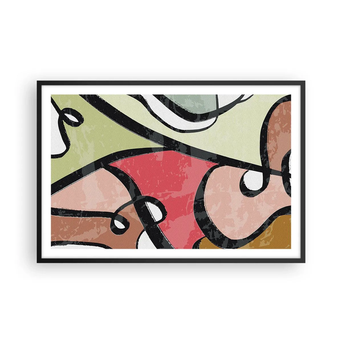 Poster in cornice nera - Piroette tra i colori - 91x61 cm