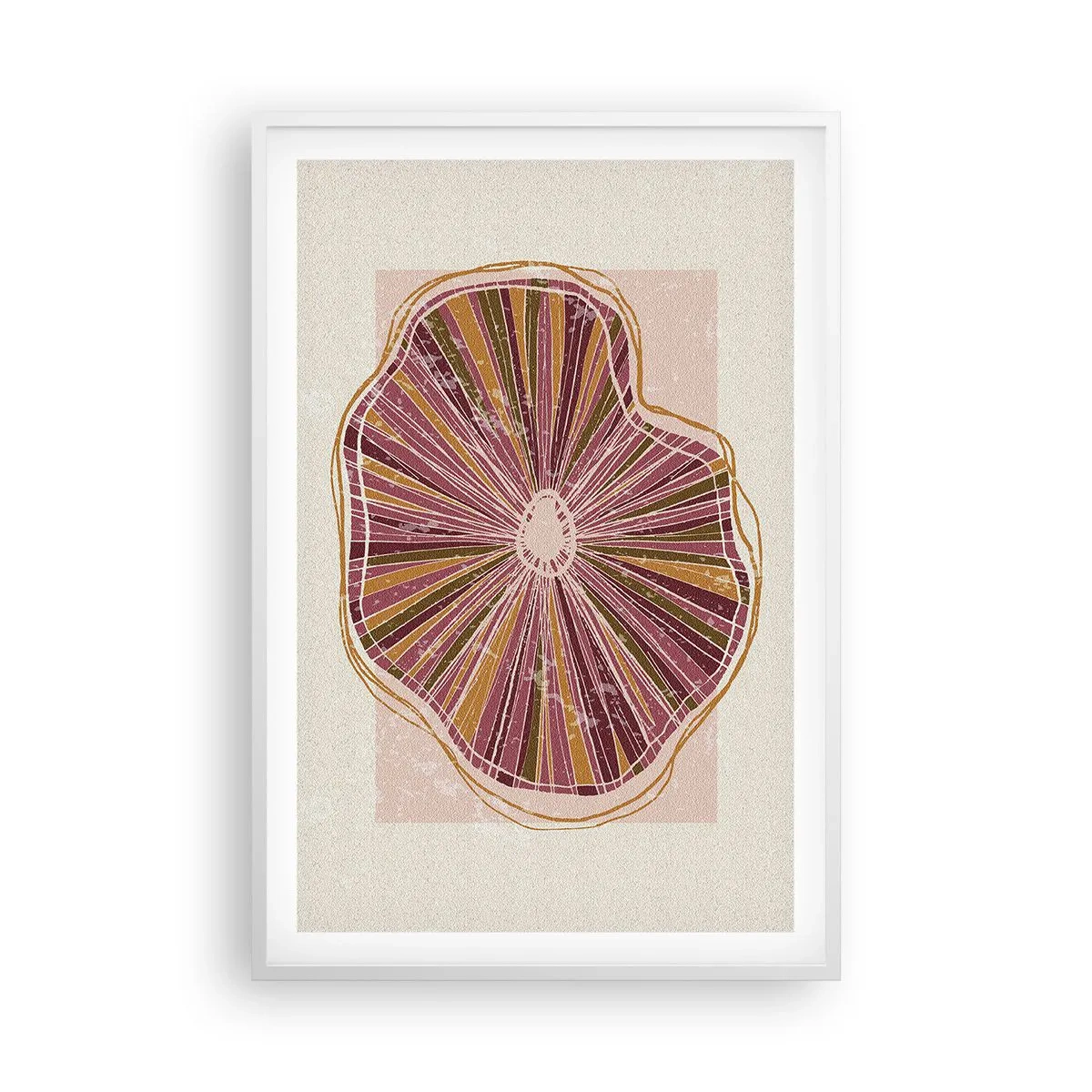 Poster in cornice bianca - Astrazione raggiante - 61x91 cm