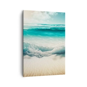 Quadro su tela - Stampe su Tela - Onde dell'oceano su una spiaggia di sabbia chiara - 50x70cm - La calma dell'oceano - Decorazione murale moderna per soggiorno e camera da letto ARTTOR