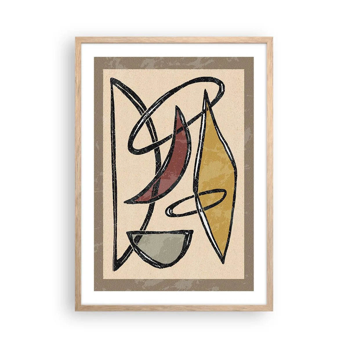 Poster in cornice rovere chiaro - Composizione: archi e ovali - 50x70 cm