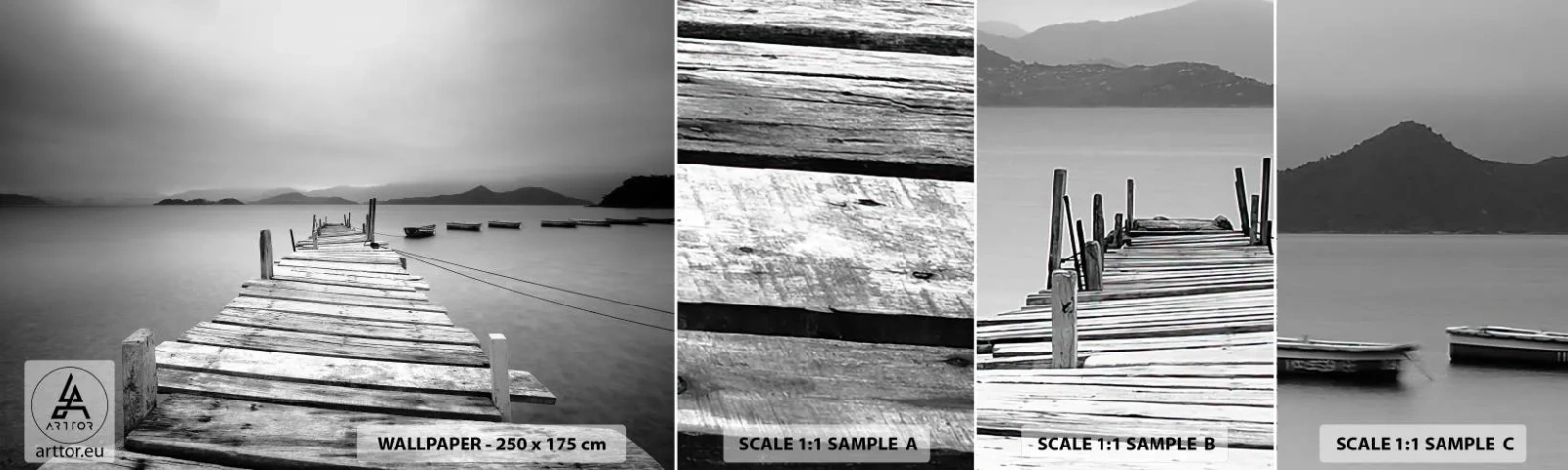 Campione Di Fotomurale Standard Eco - Dietro i monti, dietro i mari - Paesaggio, Ponte di Legno, Łódź - 100x30 cm