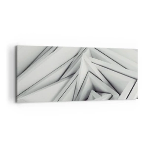 Quadro su tela - Stampe su Tela - Una composizione astratta di forme geometriche nelle tonalità del grigio. - 120x50cm - Germogli spigolosi - Decorazione murale moderna per soggiorno e camera da letto ARTTOR