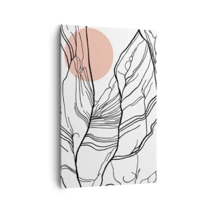 Quadro su tela - Stampe su Tela - Linee minimaliste con accenti geometrici - 80x120cm - Nella rete dei rami - Decorazione murale moderna per soggiorno e camera da letto ARTTOR