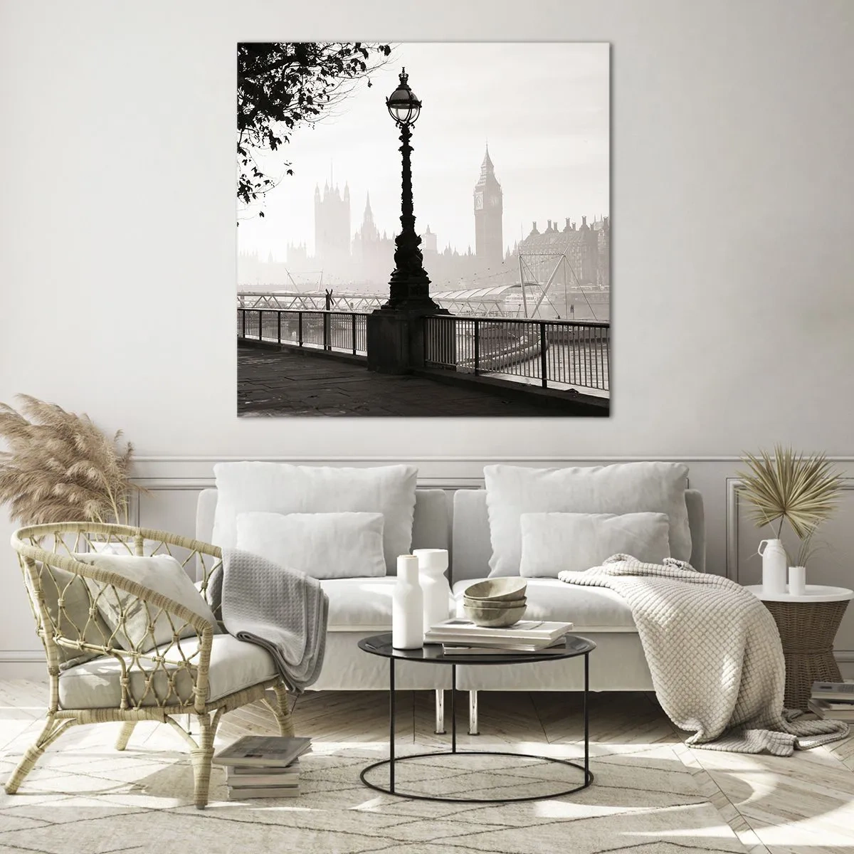 Quadro su vetro - Un mattino a Londra - 60x60 cm