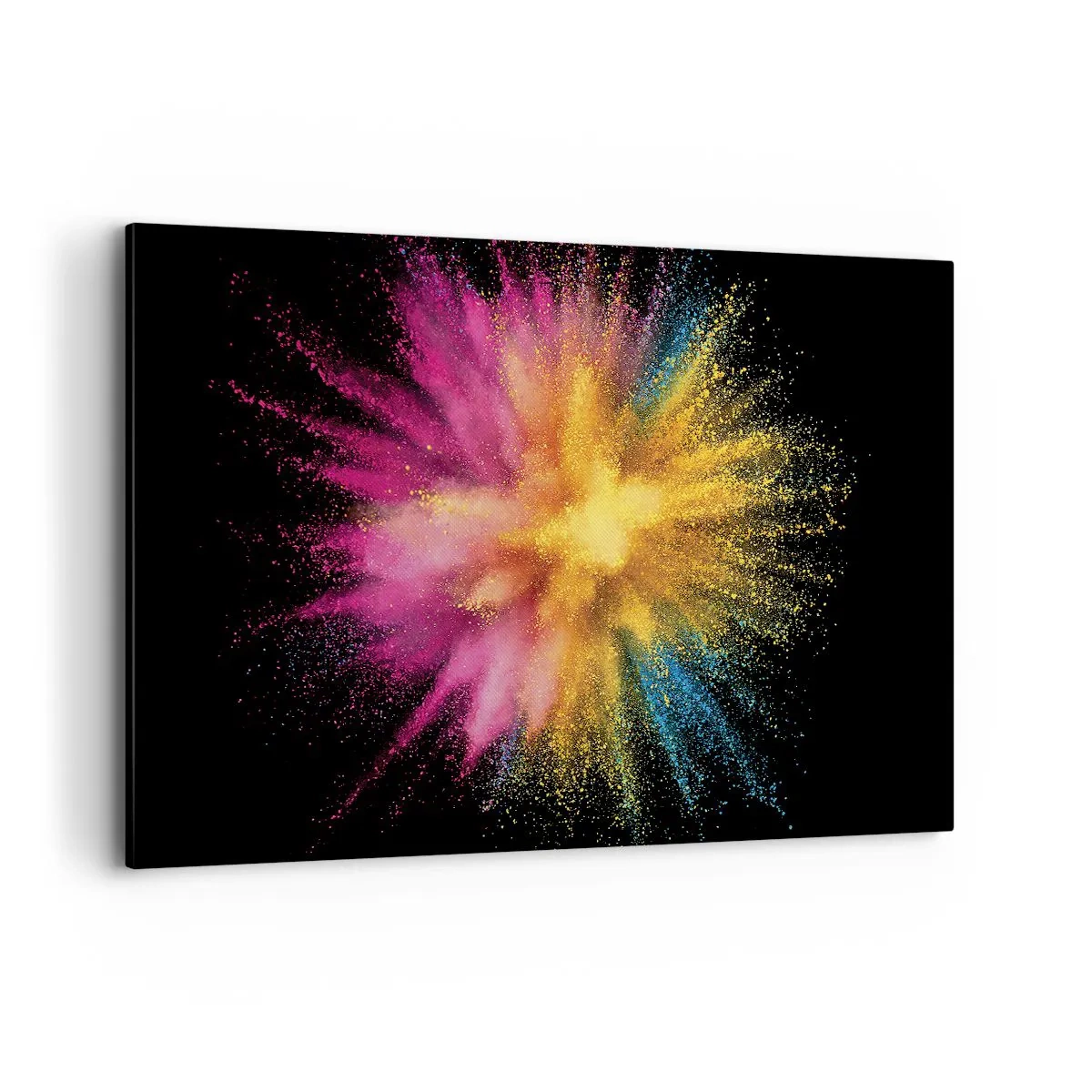 Quadro su tela - Stampe su Tela - Esplosione di polvere colorata su sfondo nero - 120x80cm - La nascita dei colori - Decorazione murale moderna per soggiorno e camera da letto ARTTOR
