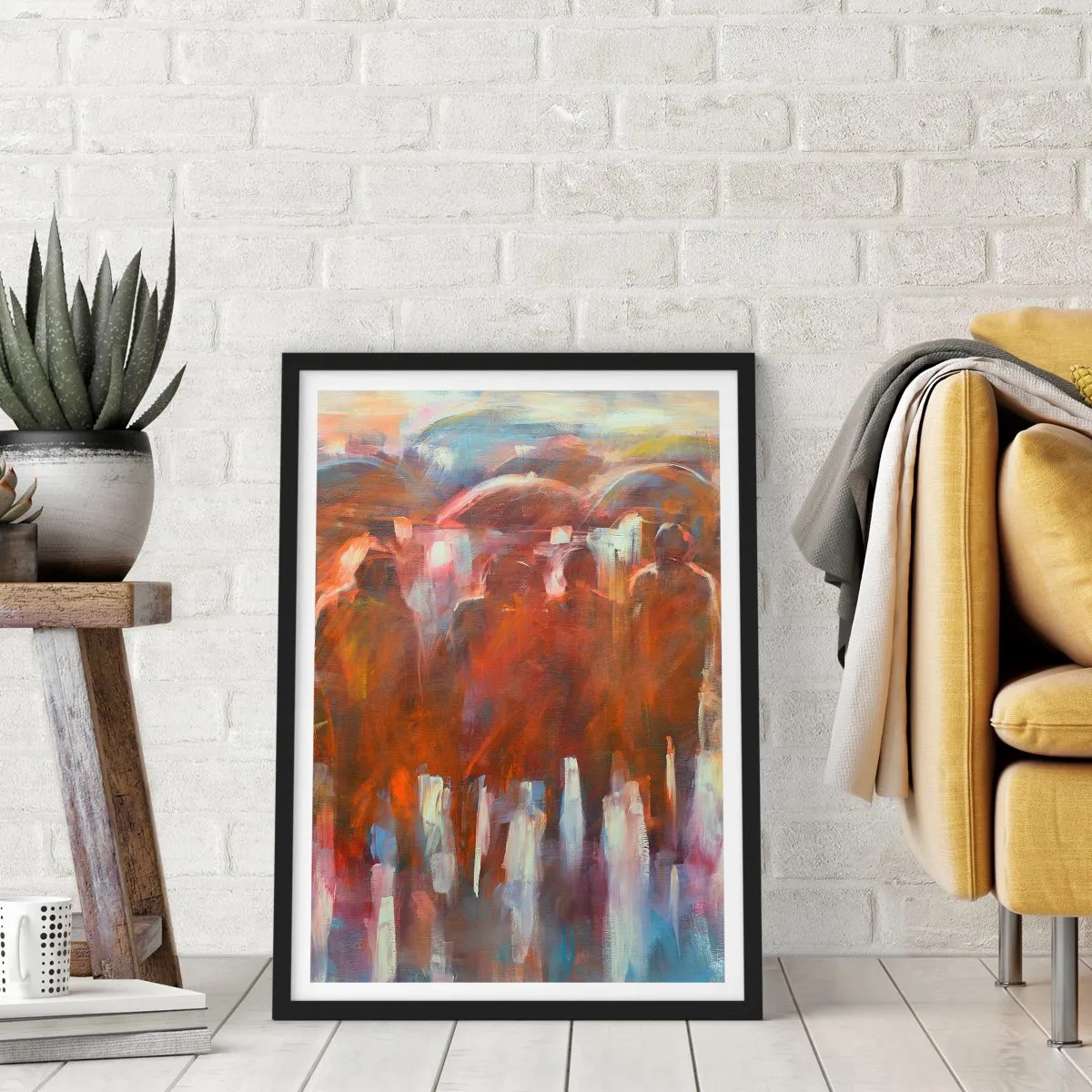 Poster in cornice nera - Uguali nella pioggia e nella nebbia - 30x40 cm