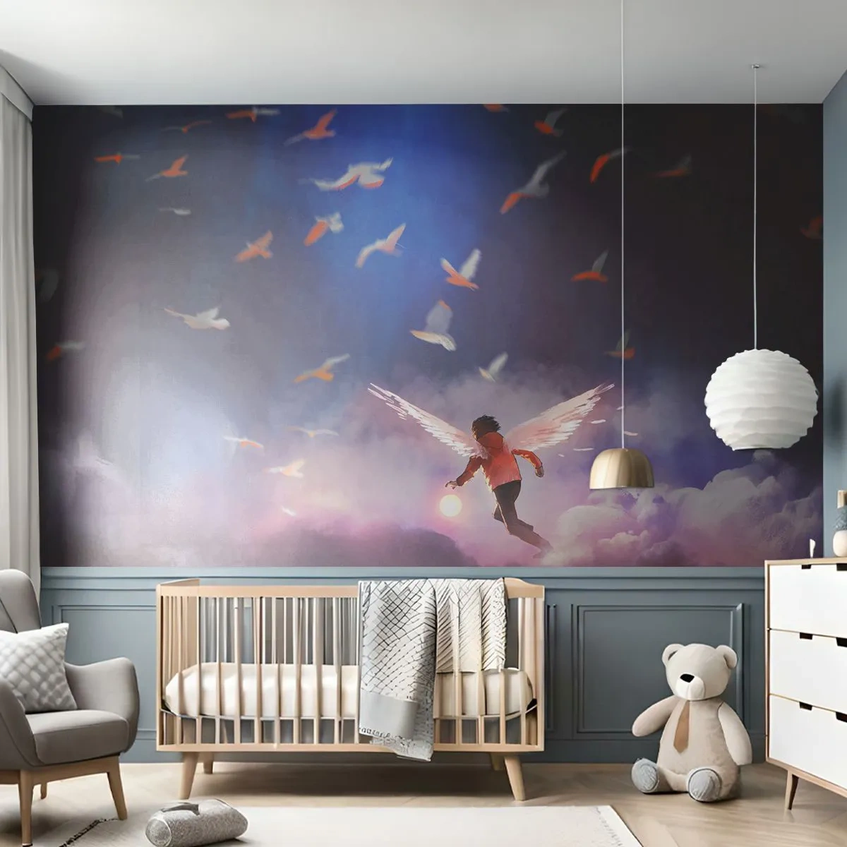 Fotomurali Autoadesivo Deluxe Sticker - Bisogna avere fantasia e coraggio - Astrazione, Fantasia, Icaro - 350x256 cm