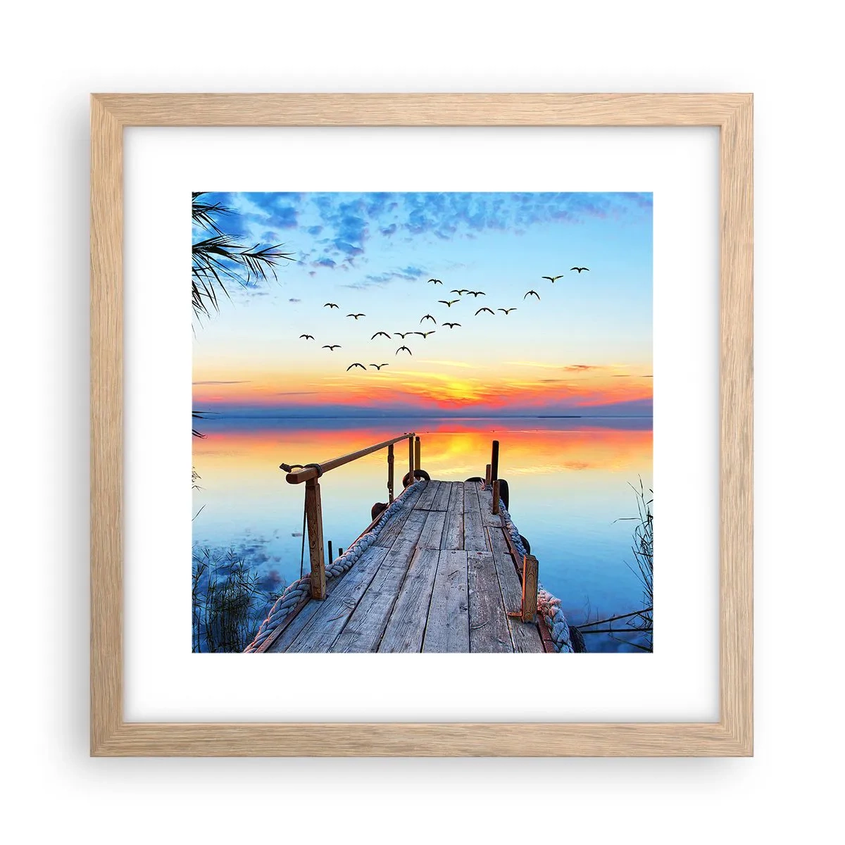 Poster in cornice rovere chiaro - Il tempo del ritorno - 30x30 cm