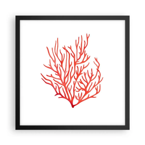 Poster in cornice nera - Filigrana di corallo - 40x40 cm