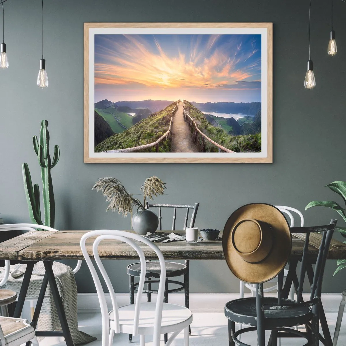 Poster in cornice rovere chiaro - Vicino al cielo - 50x40 cm