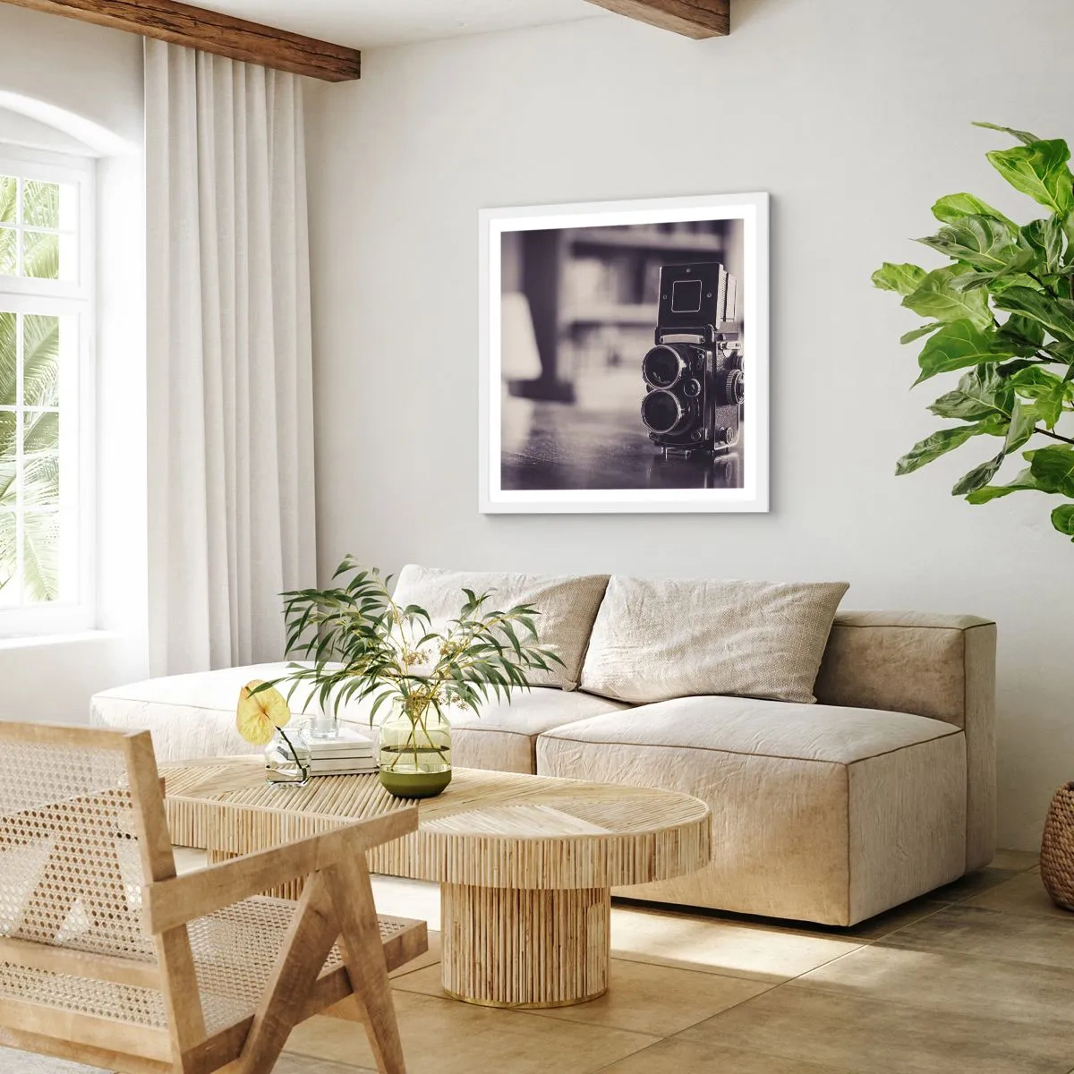 Poster in cornice bianca - La magia delle vecchie fotografie - 40x40 cm