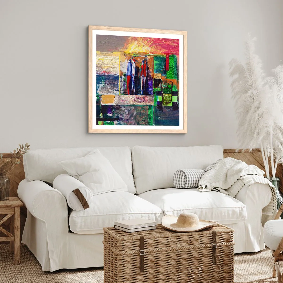 Poster in cornice rovere chiaro - Relazioni ed emozioni - 40x40 cm