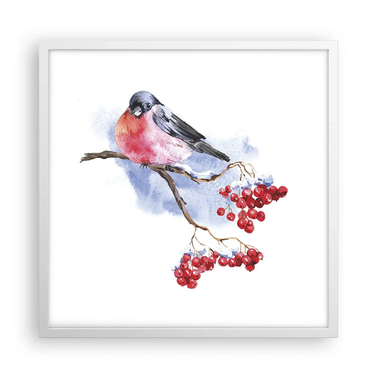 Poster in cornice bianca - L'inverno a colori - 50x50 cm