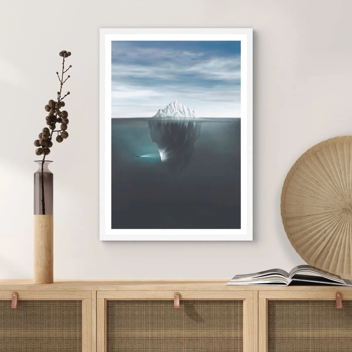 Poster in cornice bianca - Mistero sottomarino - 50x70 cm