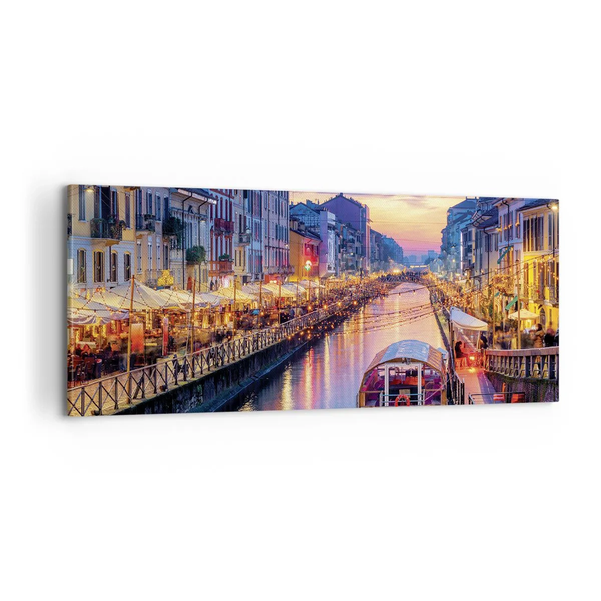 Quadro su tela - Stampe su Tela - Sera di luce e di divertimento - 100x40 cm