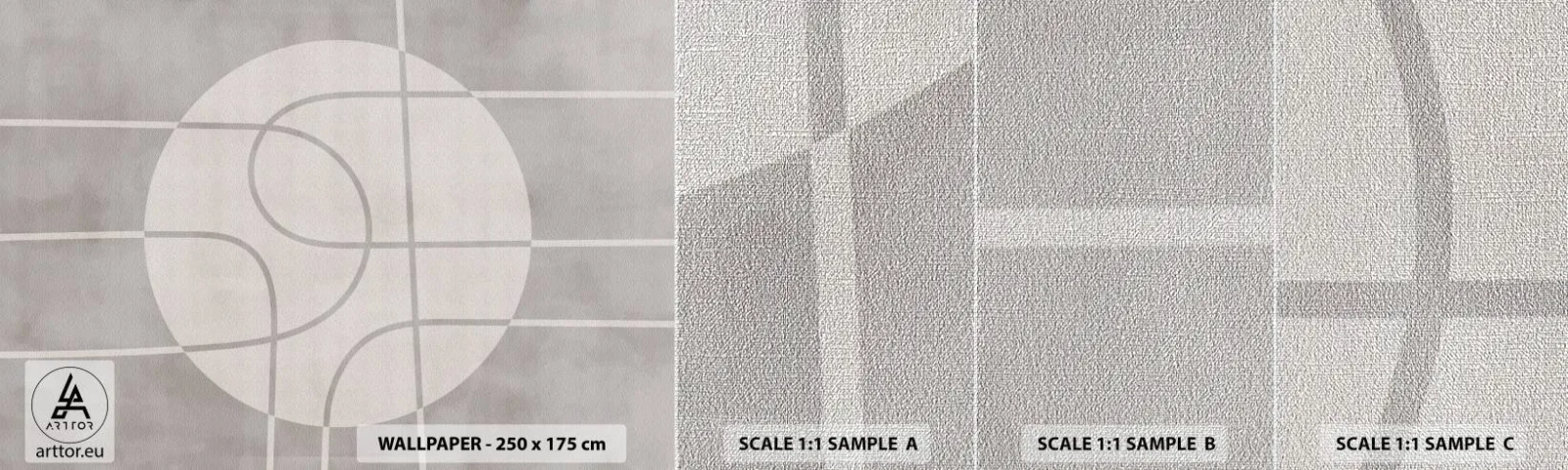 Campione di Fotomurale Premium Canvas - Tondo e dritto - Luminoso, Minimalista, Ruota - 100x30 cm