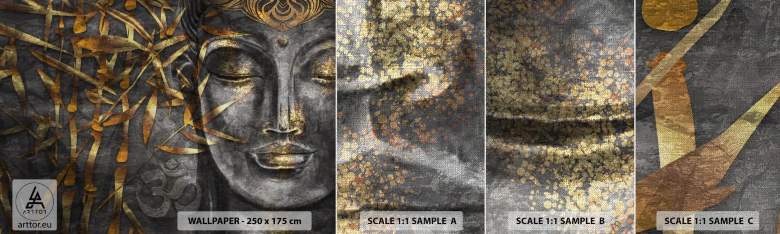 Campione di Fotomurale Premium Canvas - Senti la pace - Budda, Cultura, Asia - 100x30 cm