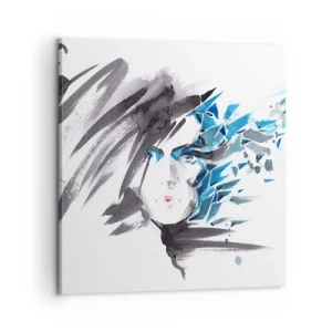Quadro su tela - Stampe su Tela - Ritratto di sensualità in grigio e azzurro - 60x60 cm
