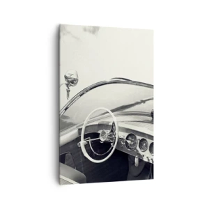 Quadro su tela - Stampe su Tela - Interni di auto d'epoca in stile monocromatico - 80x120cm - Il ricco e il povero - Decorazione murale moderna per soggiorno e camera da letto ARTTOR