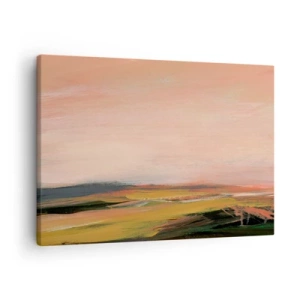 Quadro su tela - Stampe su Tela - Un paesaggio nei toni del rosa e dell'oro - 70x50cm - In tonalità di rosa - Decorazione murale moderna per soggiorno e camera da letto ARTTOR